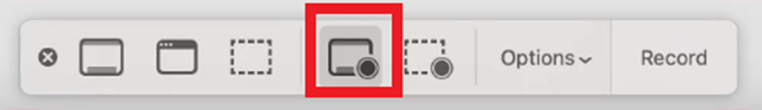 MacOS record options panel
