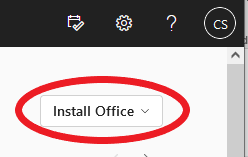 Install Office button in Microsoft 365